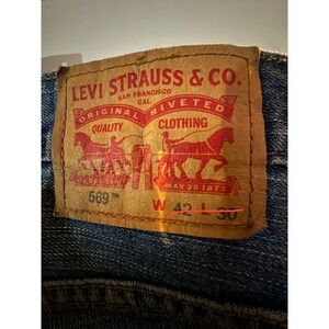 Levi's 569 Regular Fit Jeans‎ Mens True Size  Is (42/26) Blue Denim Waterless